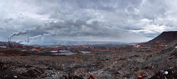  zeměpisná poloha průmyslového místa Norilsk