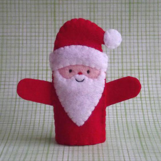 Vánoční strom hračka z plsti - Santa Claus. Vzory a popis práce