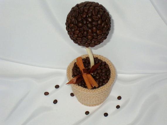 Pro dům dáváme originální výzdobu - strom z kávových zrn