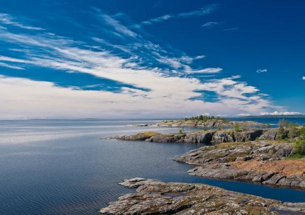 mapa hlubin Ladoga jezera