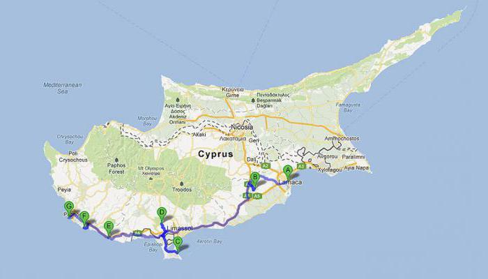 Vzdálenost od Larnaky do Limassolu: vypočítat čas jízdy